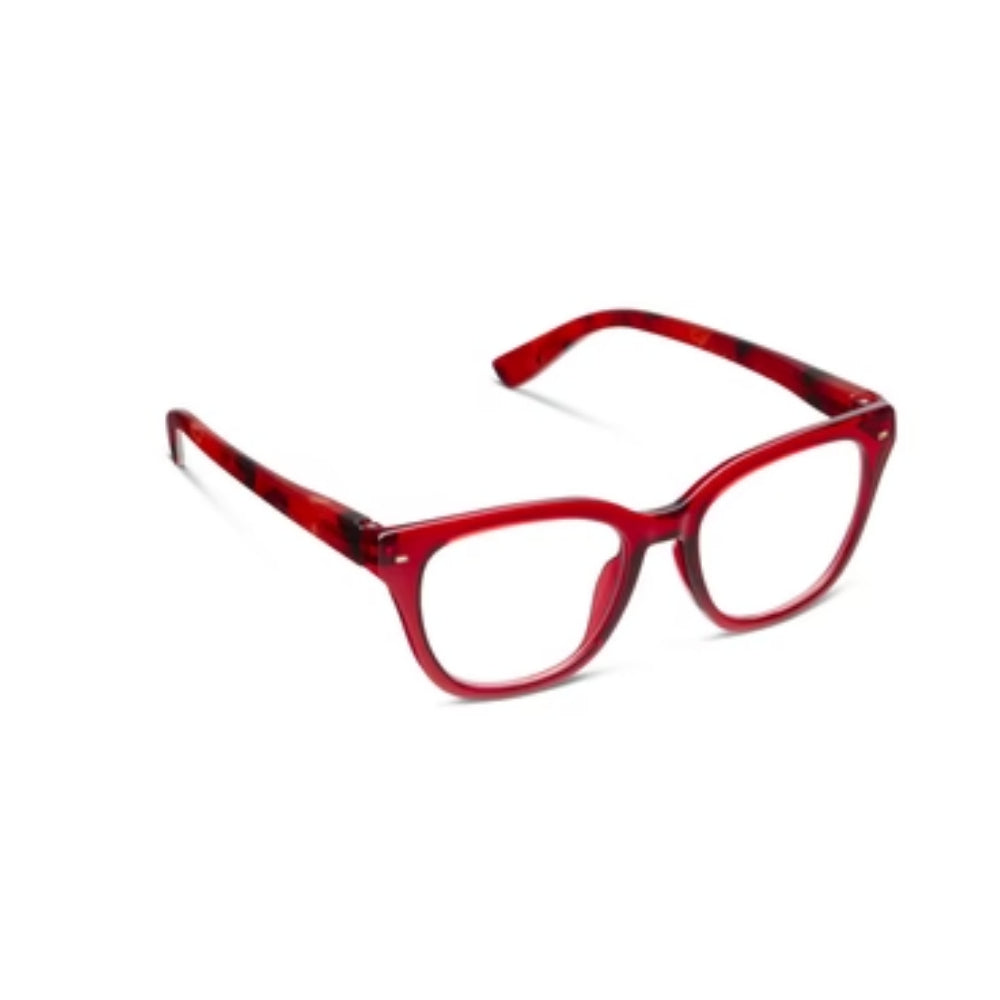 Peepers  Red/Fire Tortoise Reading Glasses on white background