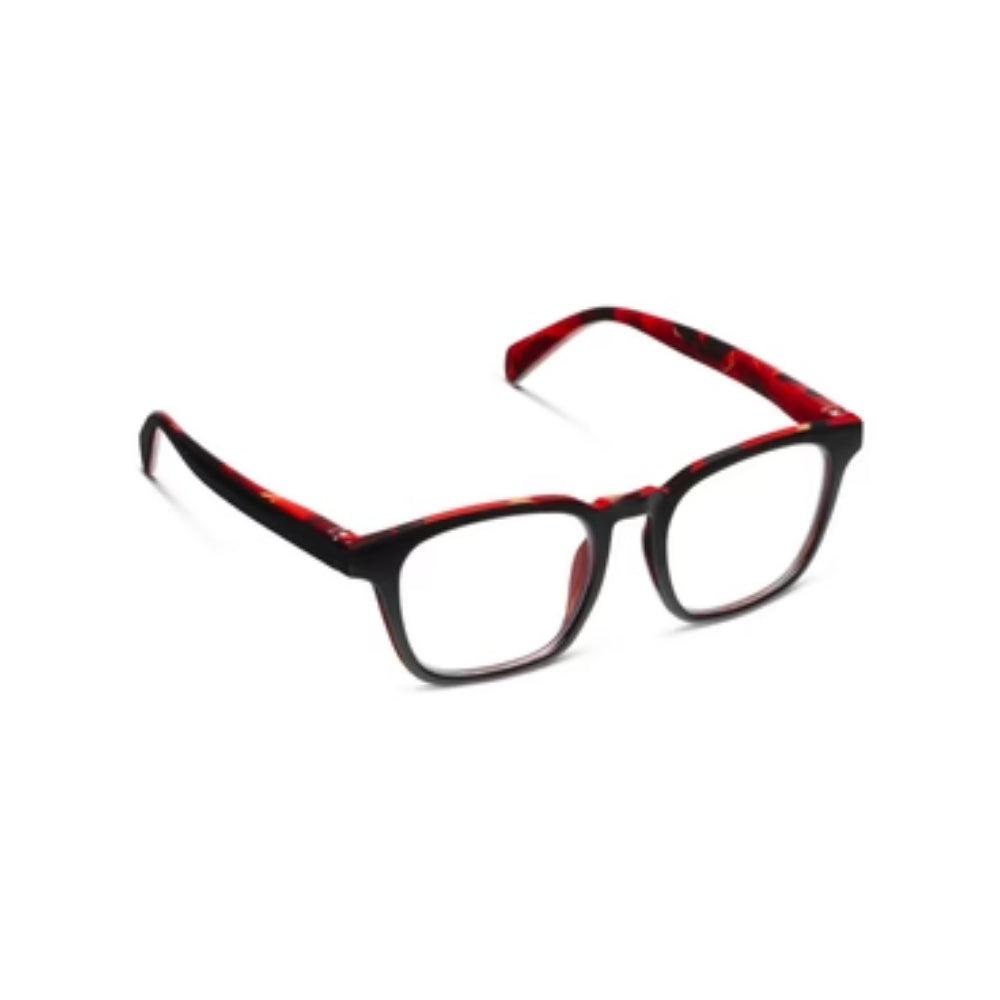 Peepers Latte - Black/Fire Tortoise Reading Glasses on white background