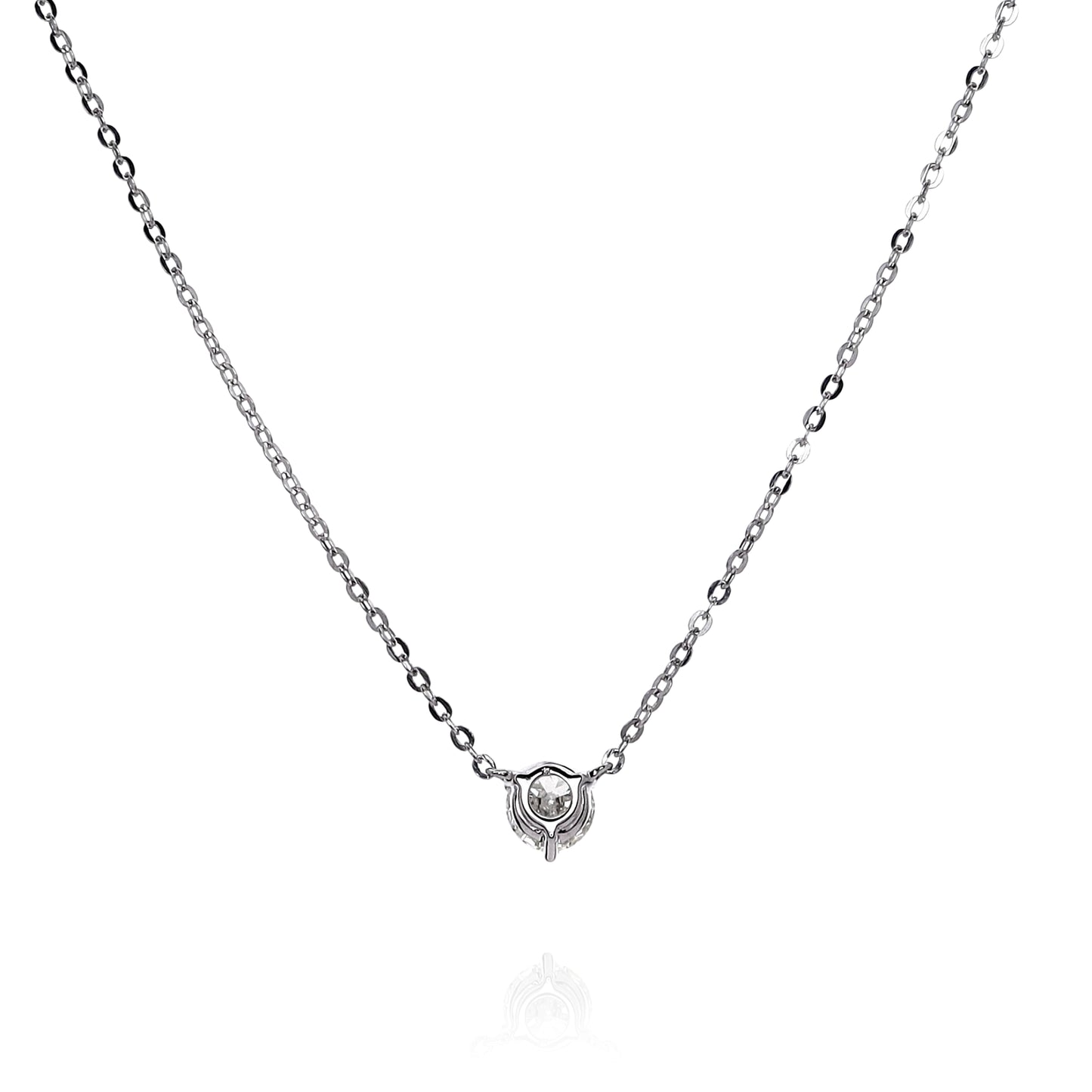 18k White Gold 1.00ct Diamond Solitaire Pendant Necklace