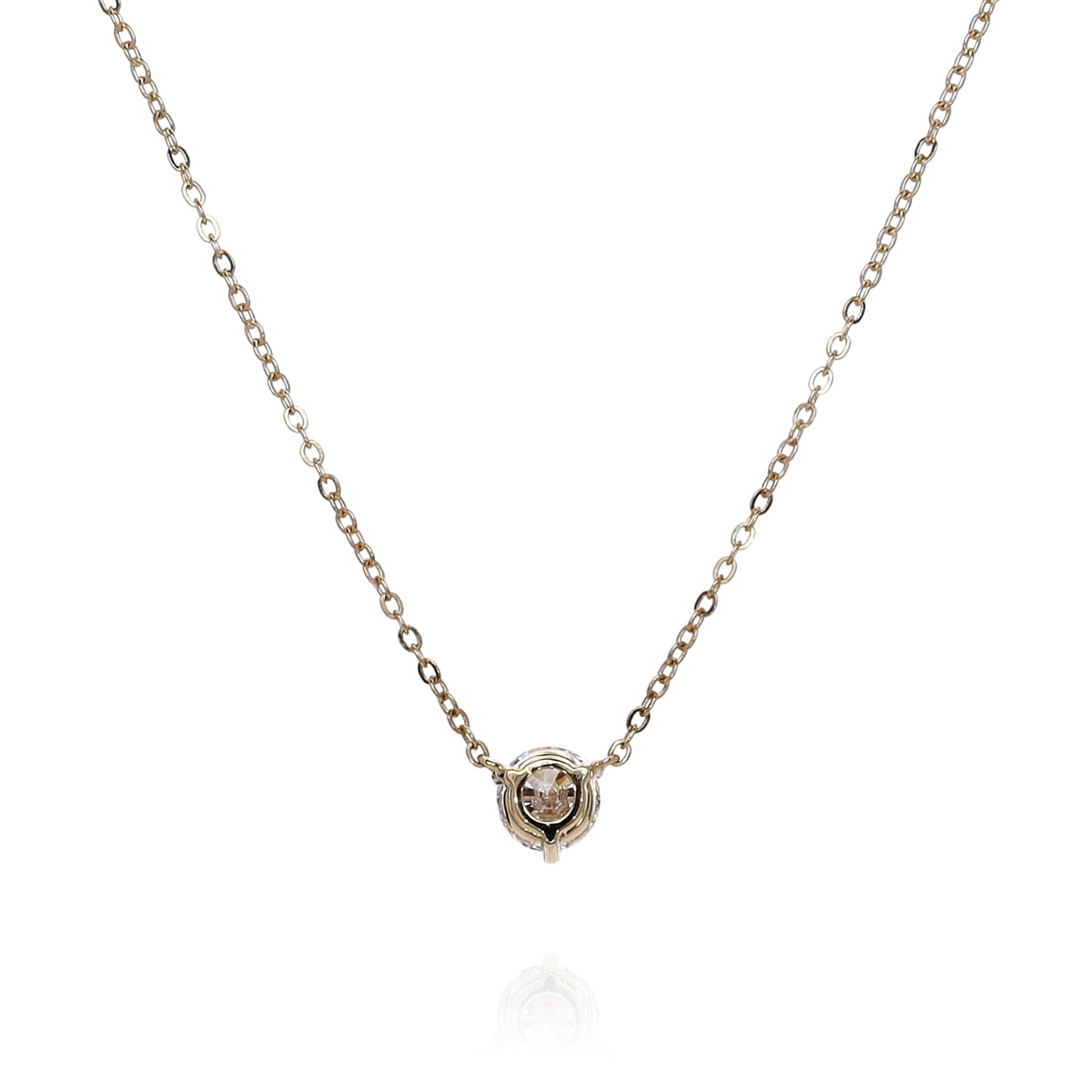18k Yellow Gold 1.20ct Diamond Solitaire Pendant Necklace