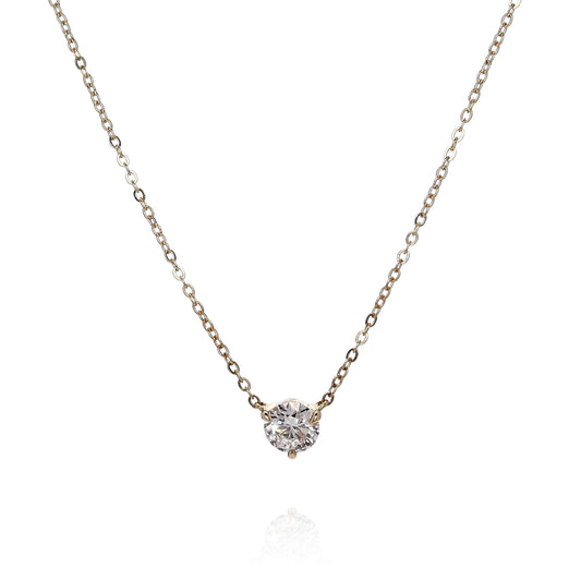 18k Yellow Gold 1.20ct Diamond Solitaire Pendant Necklace