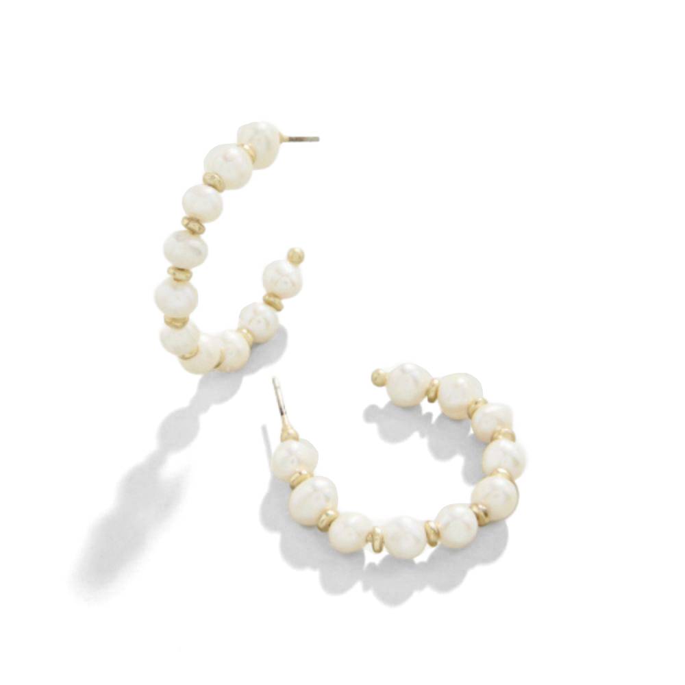 Spartina Annabelle Beaded Hoop Earrings -  Pearl