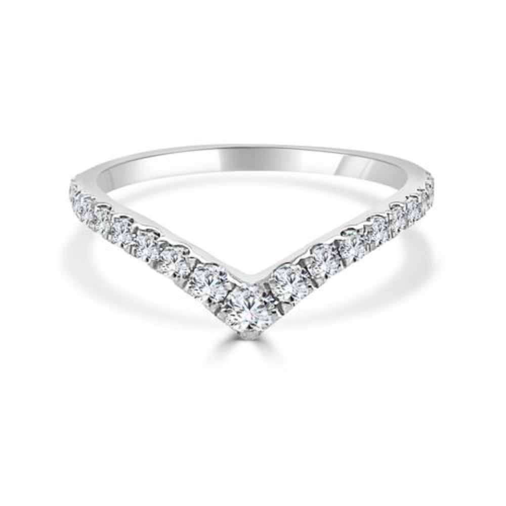 14k Gold Diamond Contour Wedding Band