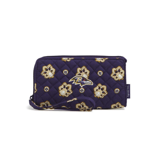 Vera Bradley Baltimore Ravens RFID Front Zip Wristlet