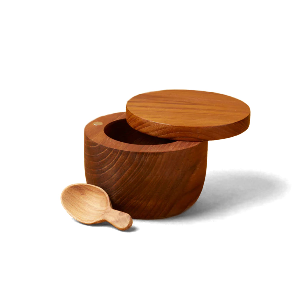 Be Home Teak Cellar with Spoon & Pivoting Lid