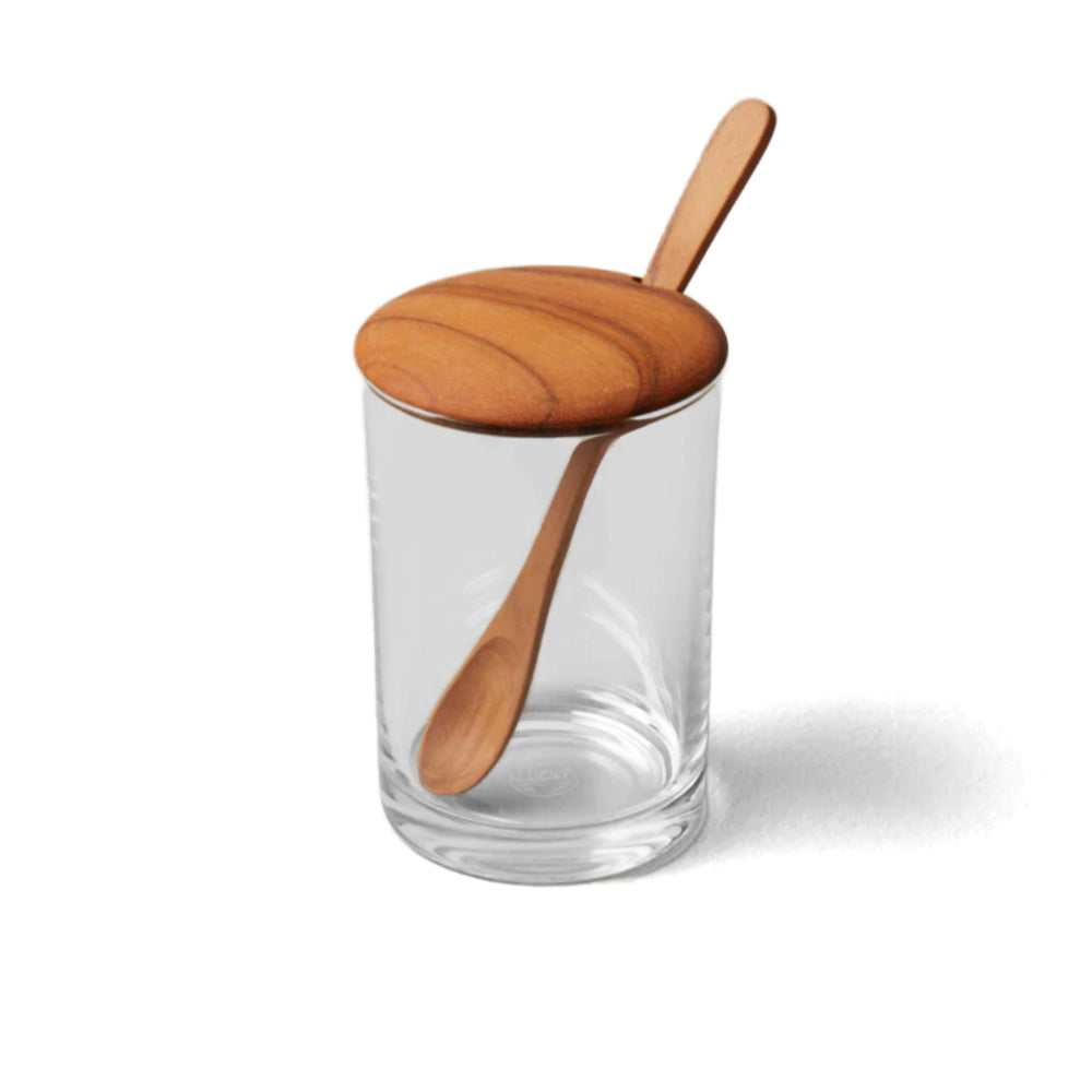 Be Home Glass Cellar with Teak Lid & Spoon
