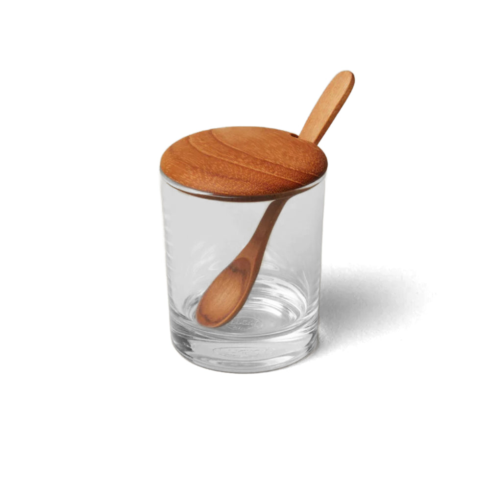 Be Home Glass Cellar with Teak Lid & Spoon