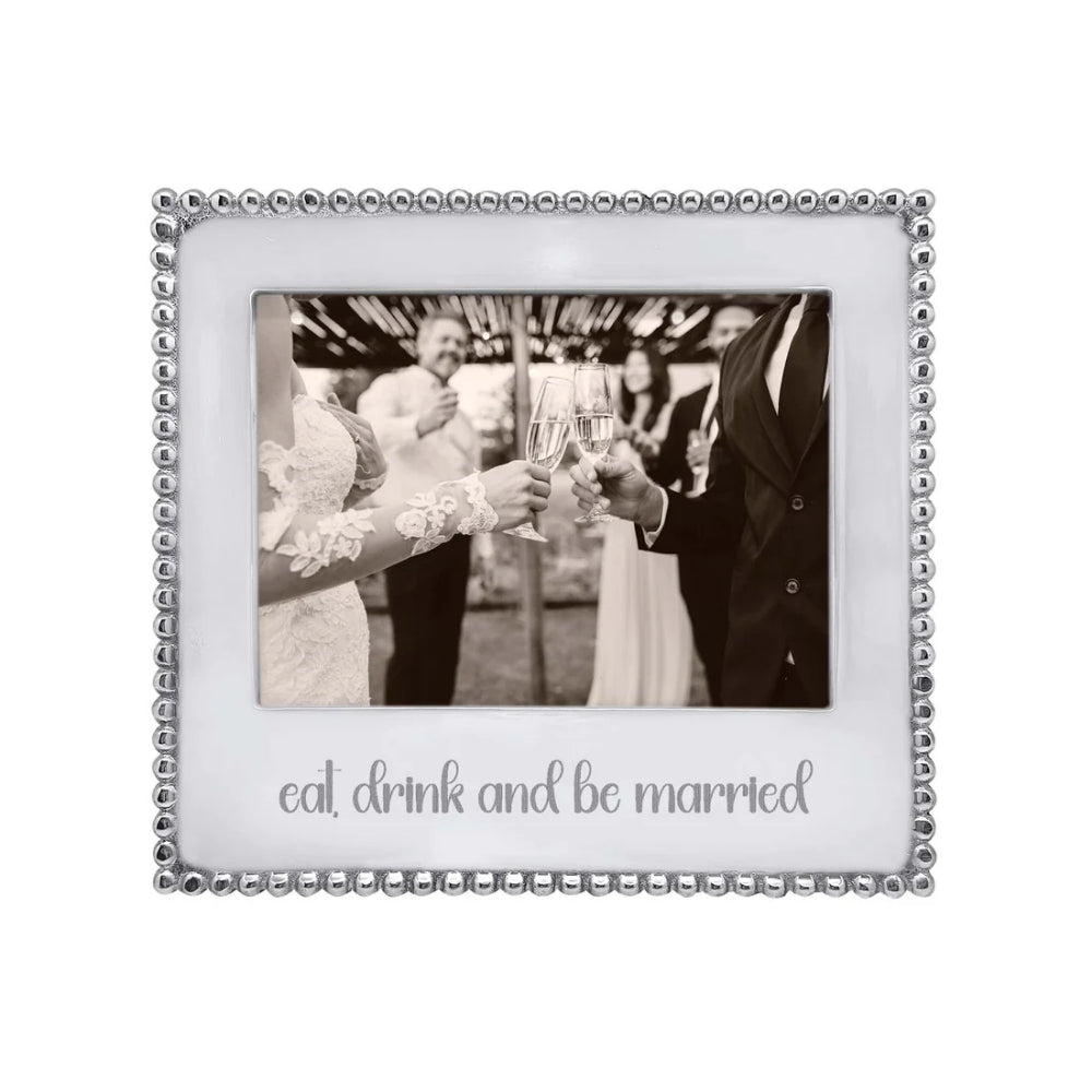 Mariposa Eat, Drink, and Be Married Beaded 5x7 Frame