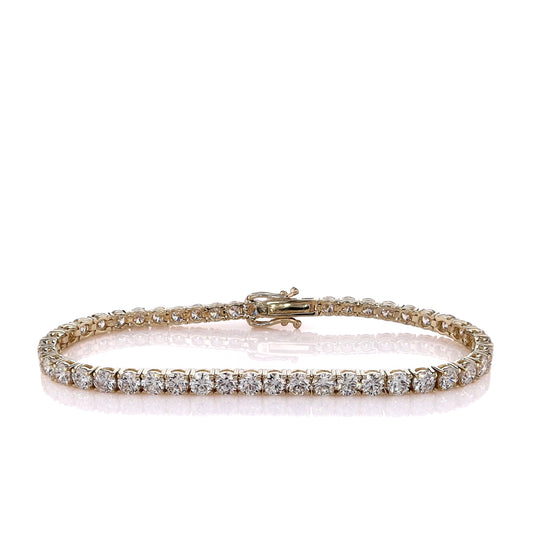 14k Yellow Gold 8.90ct Diamond Tennis Bracelet