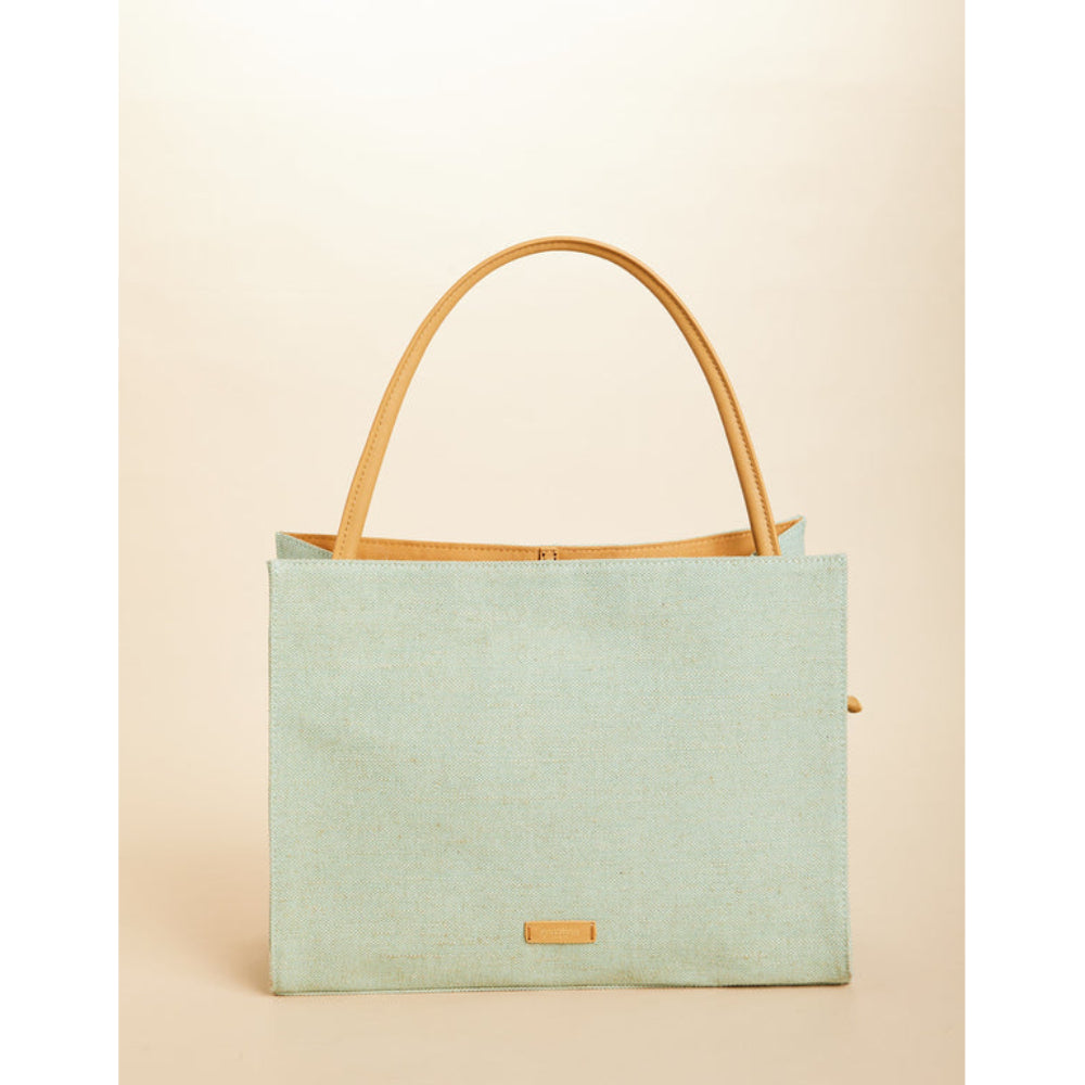 Spartina Piper Straw Tote Kalalanta Ikat Palm Sea Foam