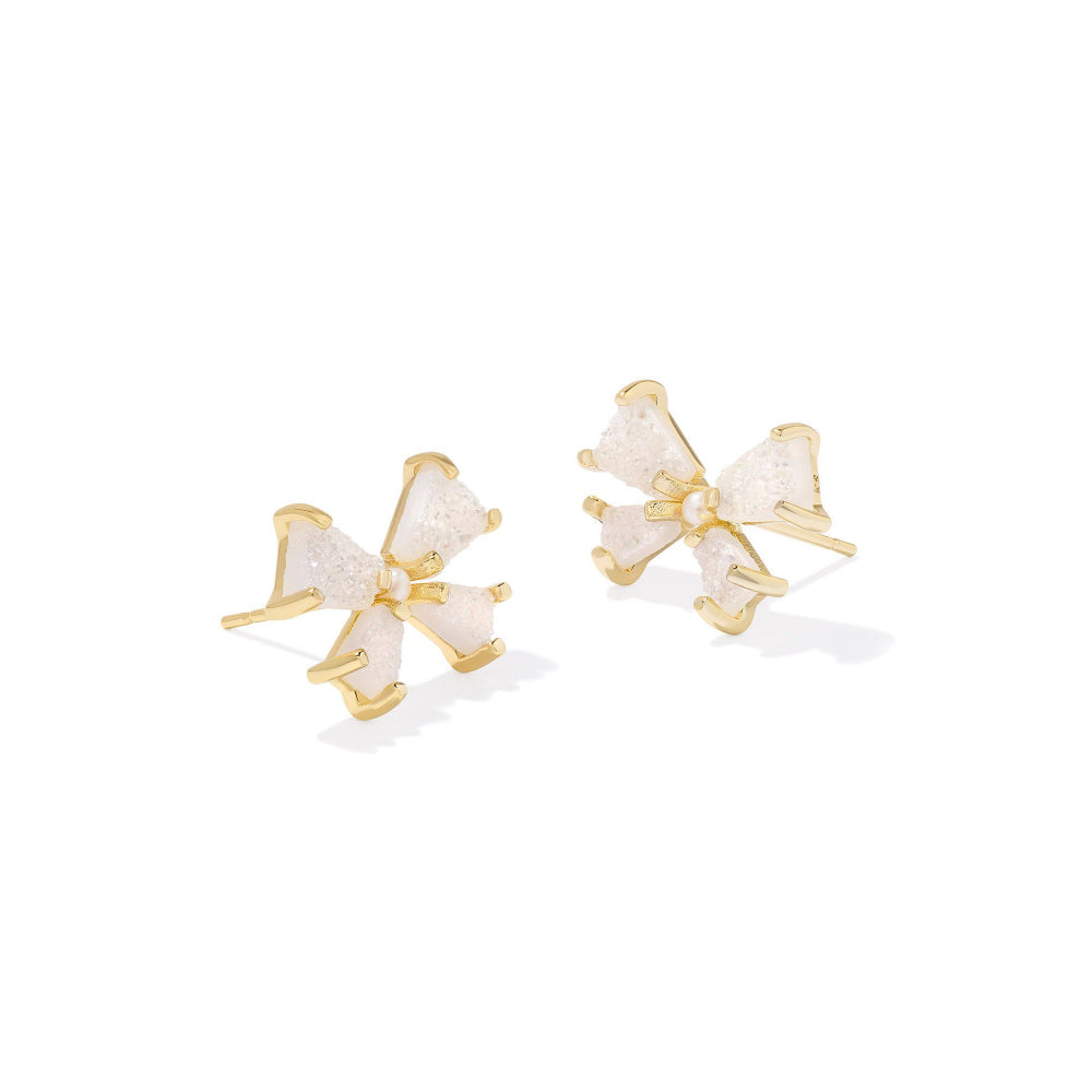 Kendra Scott Blair Bow Small Stud Earrings - Iridescent Drusy