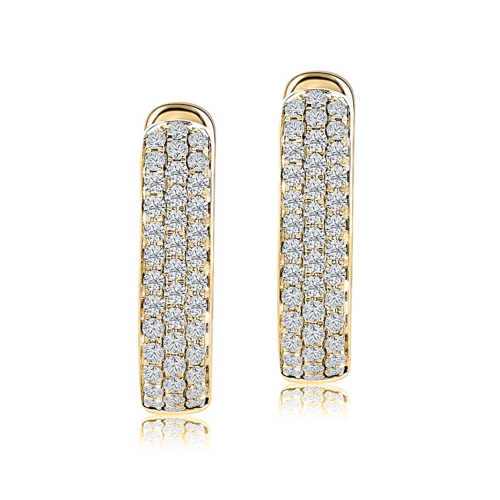 A. Jaffe 14k Gold U Hoop Earrings with Diamonds