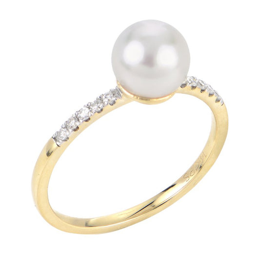 14k Yellow Gold Akoya Pearl Ring