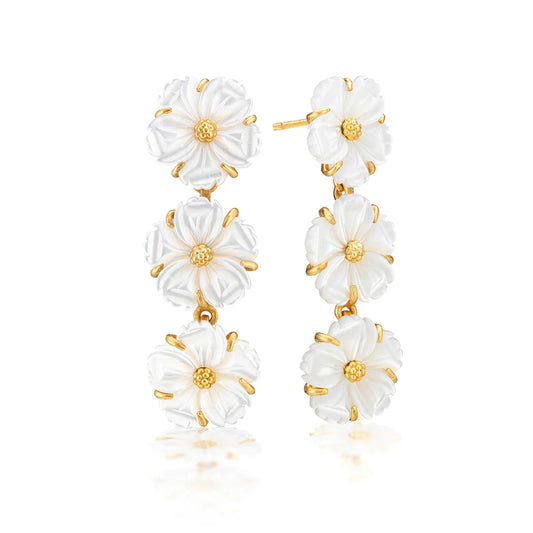 Capucine De Wulf Mermaid Garden Petite Linear Earrings - Mother of Pearl