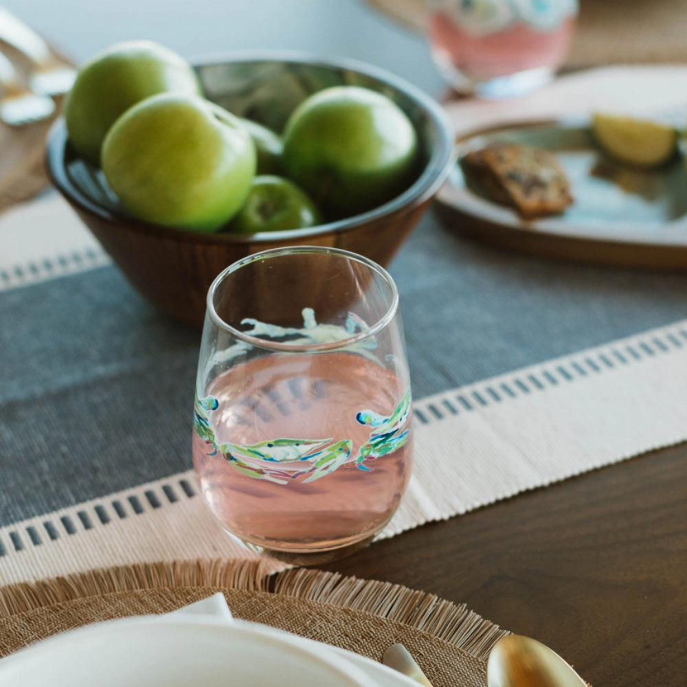 Kim Hovell Art Wine Glass - Bay Blues