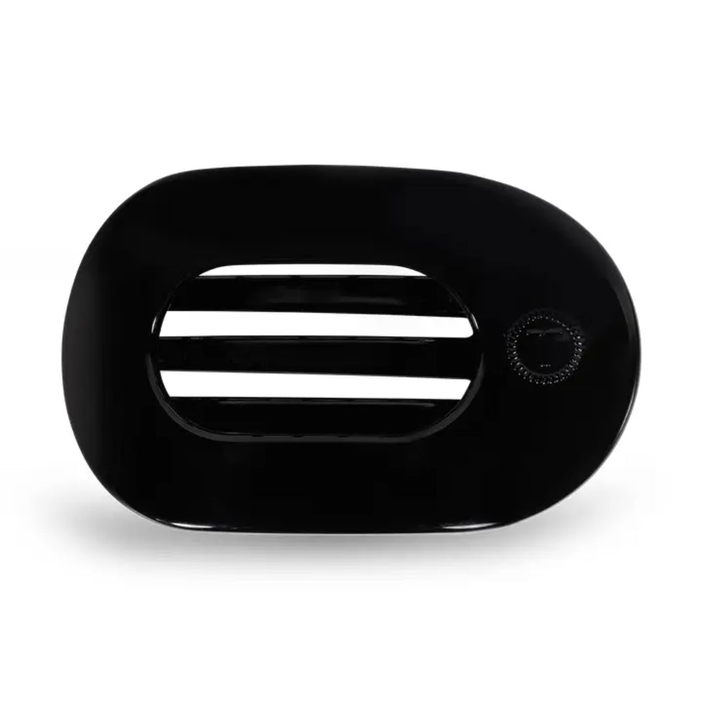 TELETIES Jet Black Flat Round Hair Clip