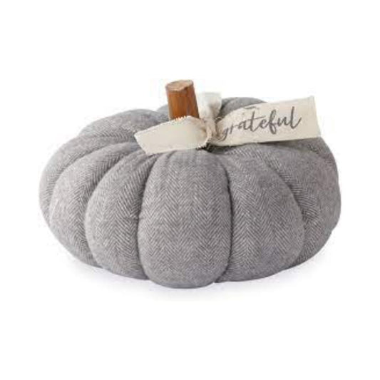 Mud Pie Small Grey Cotton Pumpkin