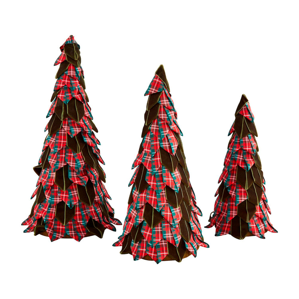 Mud Pie Tartan Ribbon Tree - Set of 3