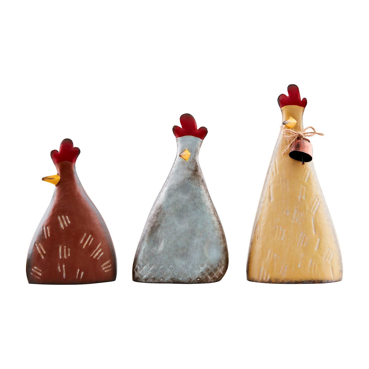 Mud Pie Tin Decorative Chicken Sitters