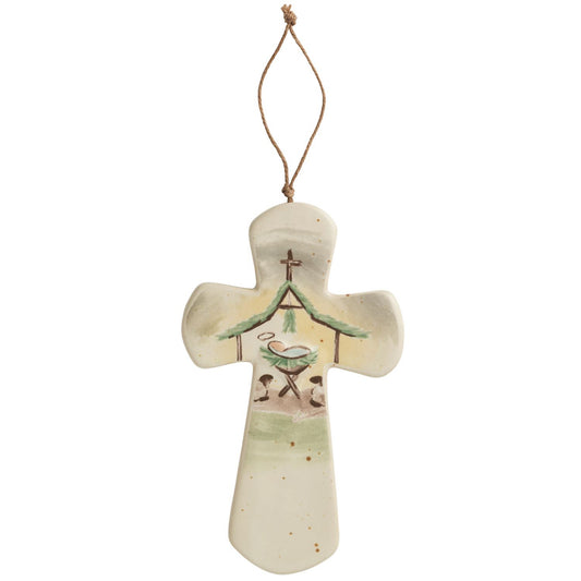 Mud Pie Ceramic Nativity Cross