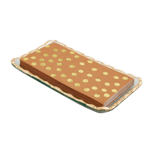 Mud Pie Gold Dot Guest Towel Caddy Set