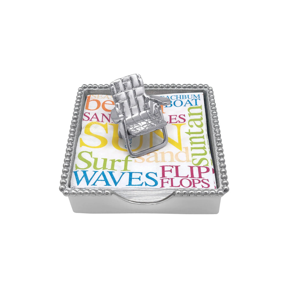 Mariposa Beach Chair Beaded Napkin Box - Thumbnail 2