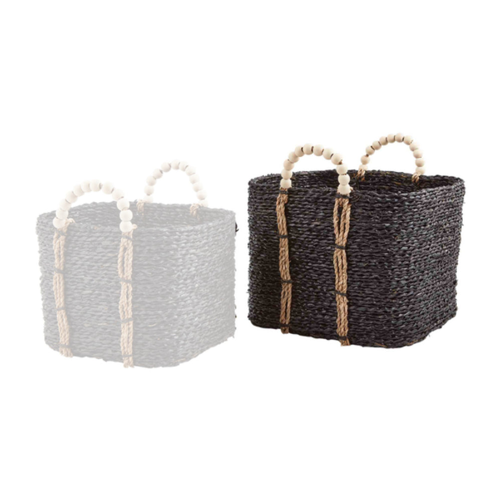 Mud Pie Bead Handle Black Basket