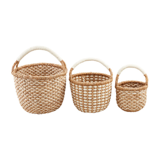 Mud Pie Cream/Natural Woven Basket