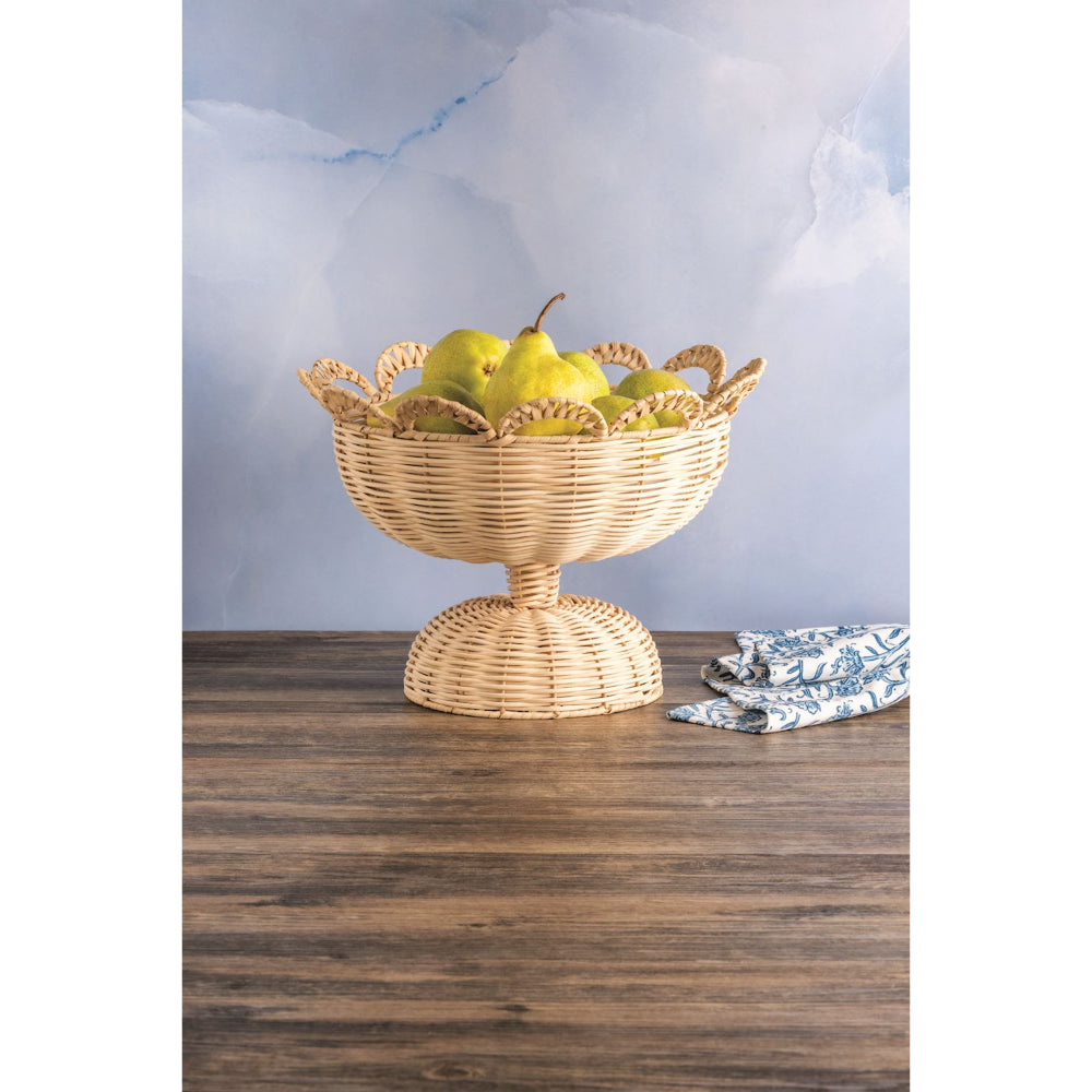 Mud Pie Woven Pedestal Basket