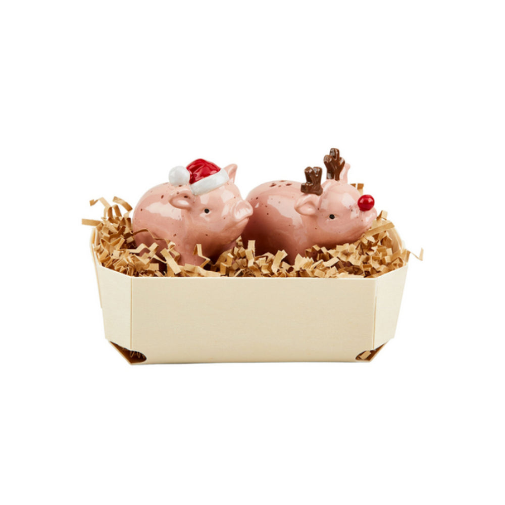 Mud Pie Christmas Farm Animal Salt & Pepper Shaker Set