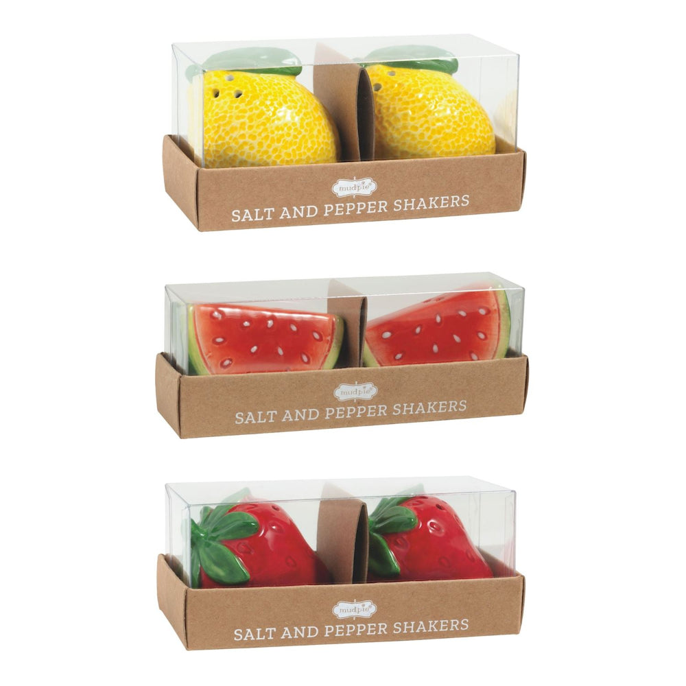 Mud Pie Fruit Salt & Pepper Sets