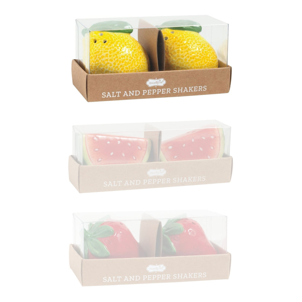 Mud Pie Fruit Salt & Pepper Sets