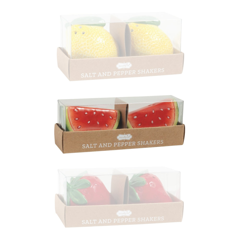 Mud Pie Fruit Salt & Pepper Sets