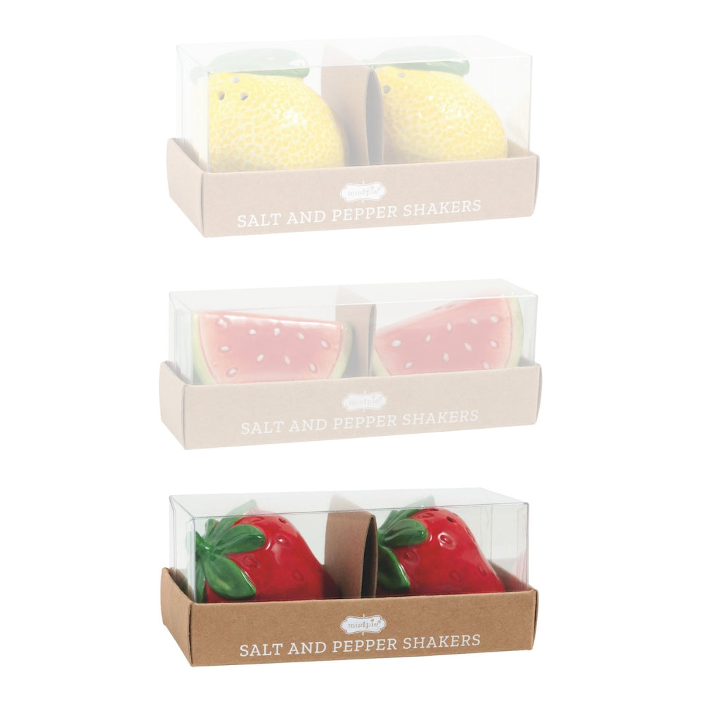 Mud Pie Fruit Salt & Pepper Sets