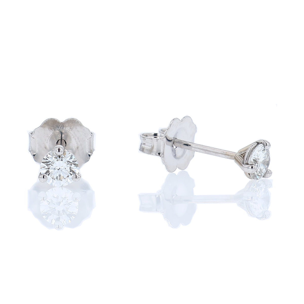 Estate 14k White Gold 0.31ct Diamond Stud Earrings