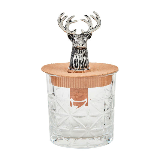 Mud Pie Deer Dof Glass & Bottle Stopper Sets