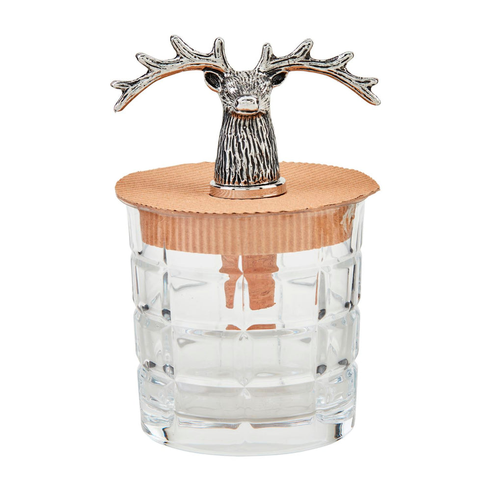 Mud Pie Deer Dof Glass & Bottle Stopper Sets