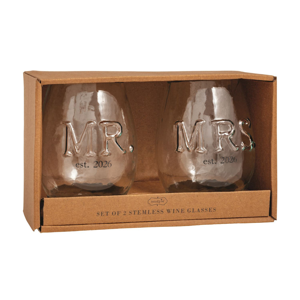 Mud Pie His & Hers Glass Set