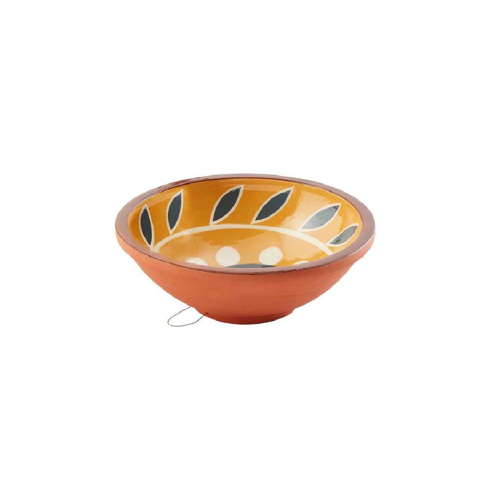 Mud Pie Painted Decorative Bowl-Yellow