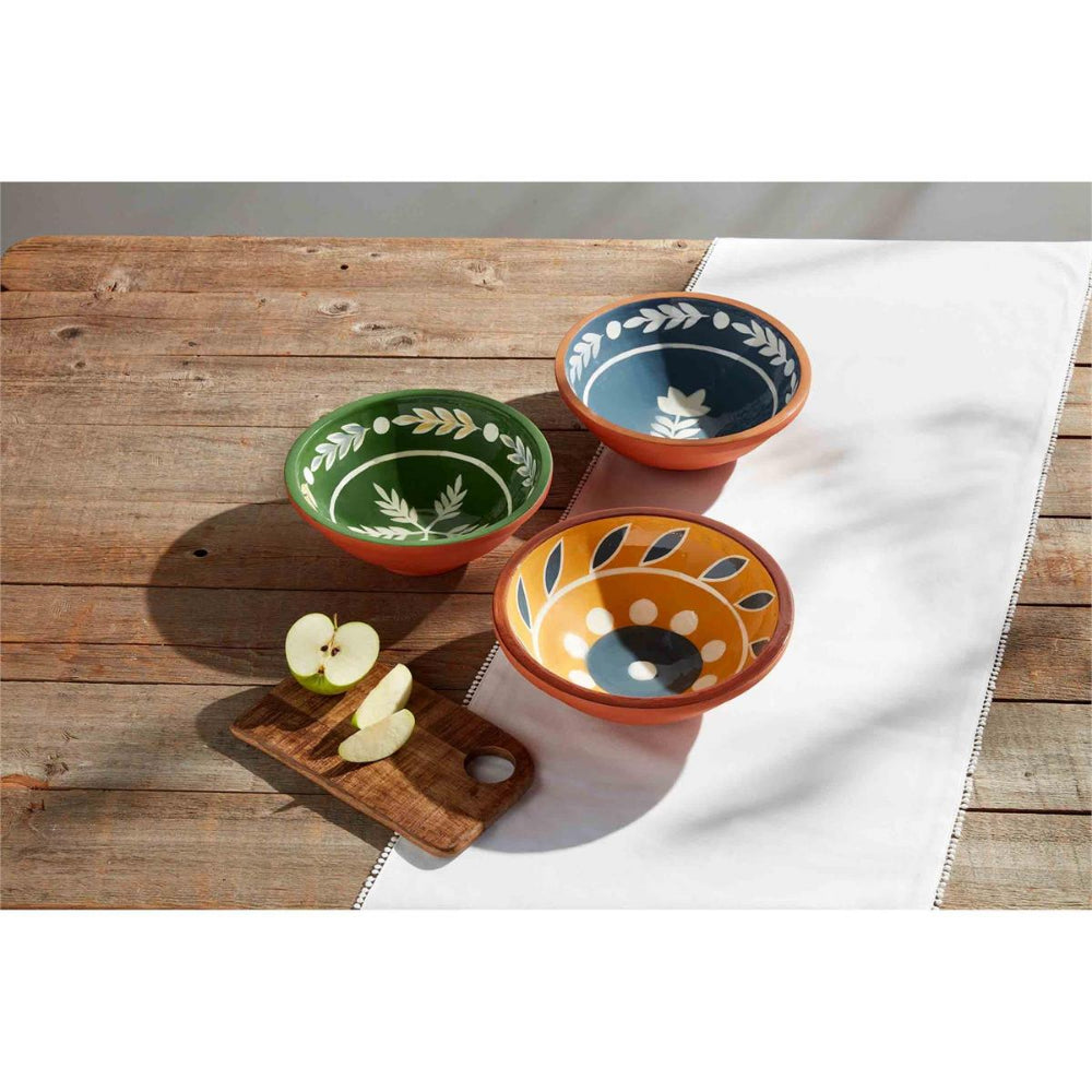 Mud Pie Painted Decorative Bowl-Yellow