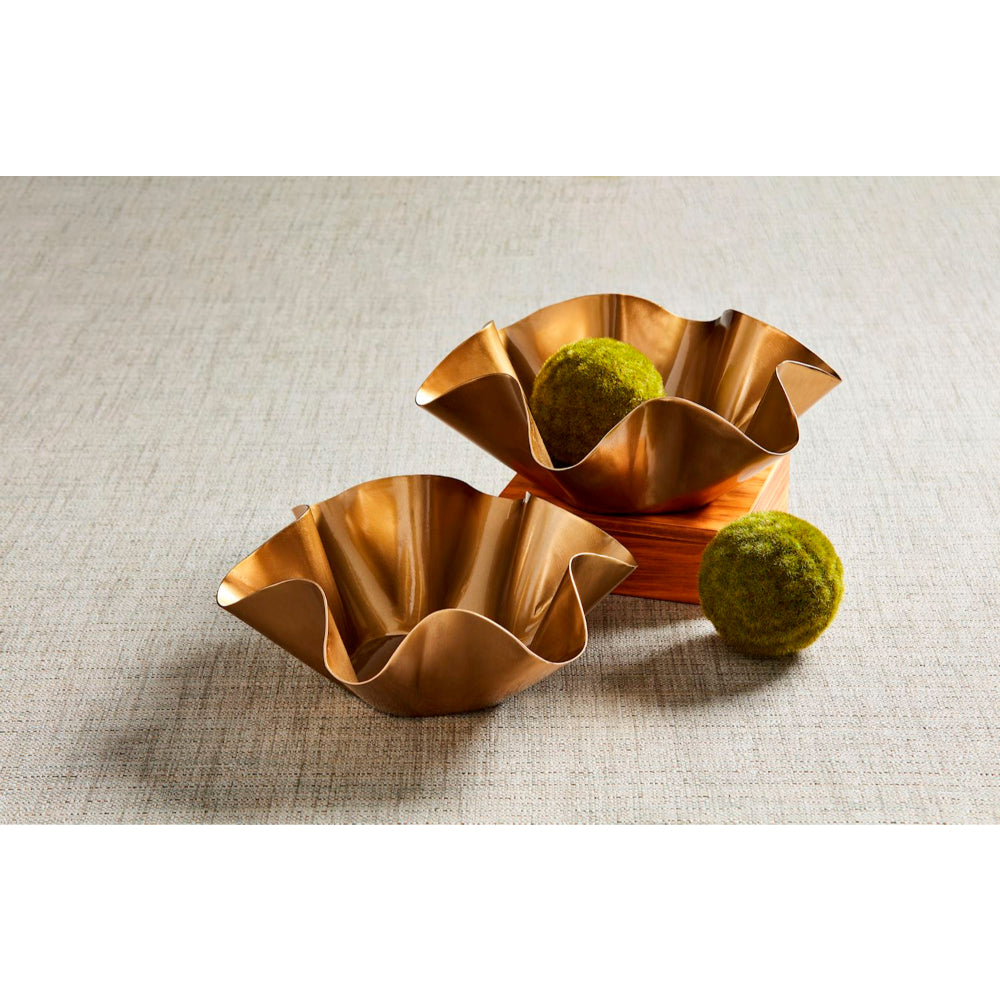 Mud Pie Brass Ruffle Bowl Set