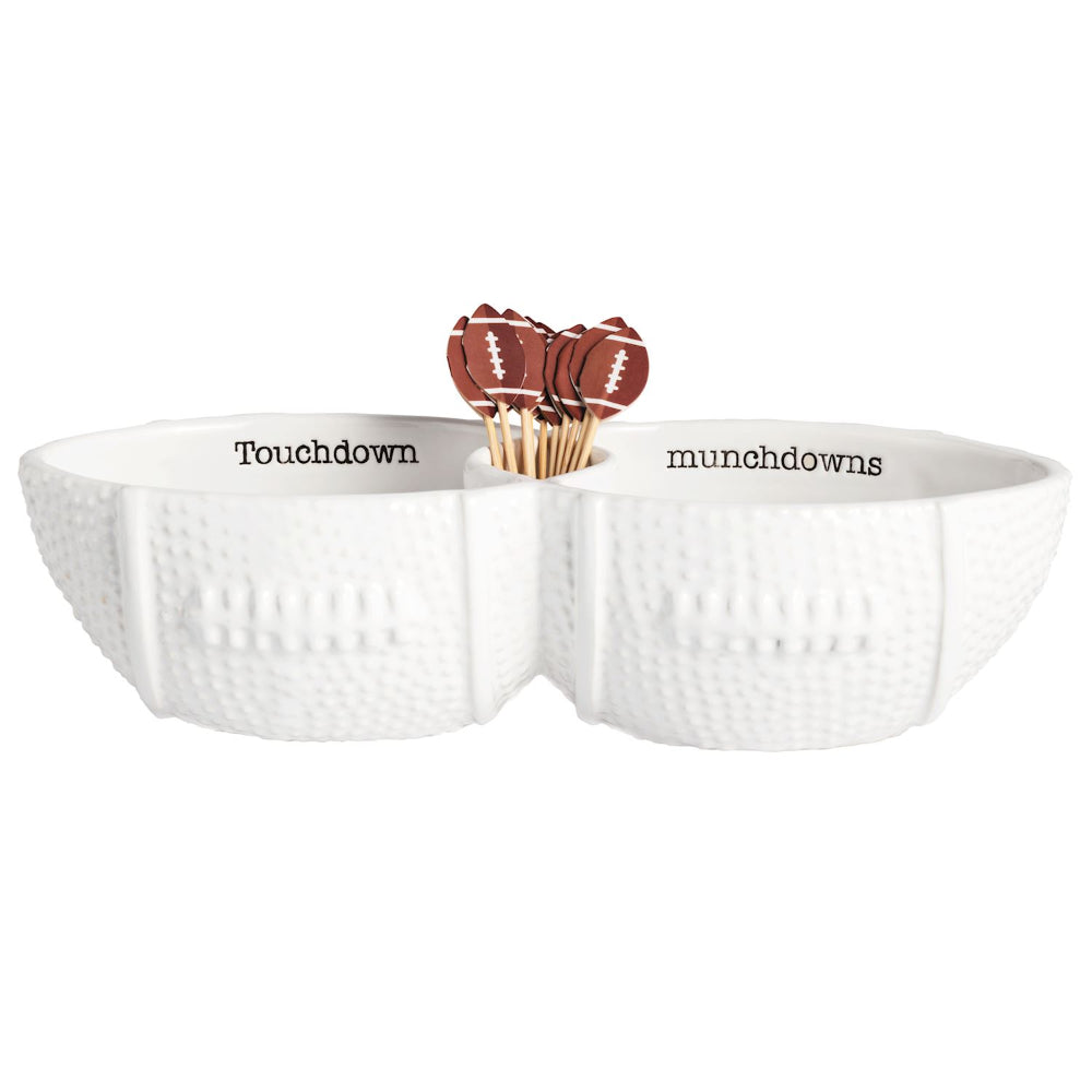 Mud Pie Football Toothpick Server Set