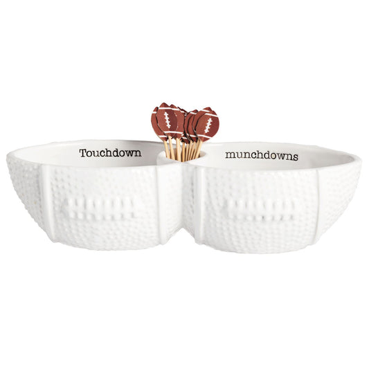 Mud Pie Football Toothpick Server Set