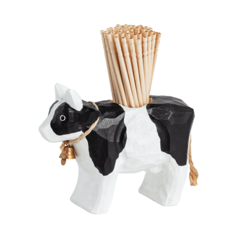 Mud Pie Farm Animal Wood Toothpick Holder