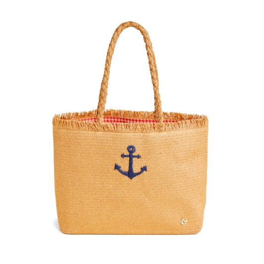 Spartina Woven Straw Tote-Anchor