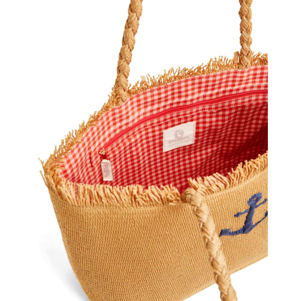Spartina Woven Straw Tote-Anchor