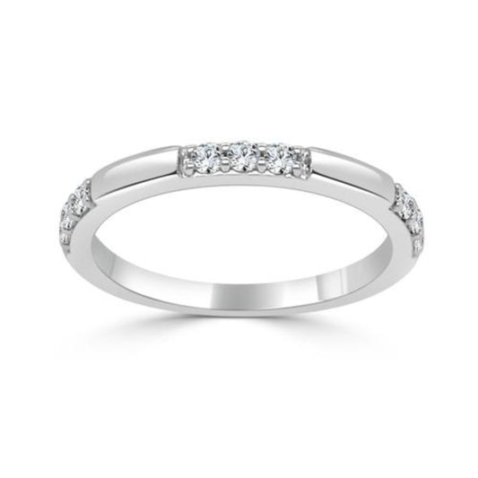 14k Diamond High Polish Wedding Band