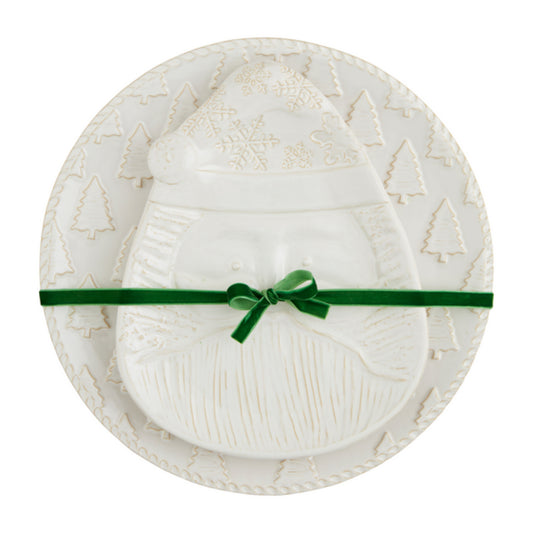 Mud Pie White Christmas Nested Platter Set