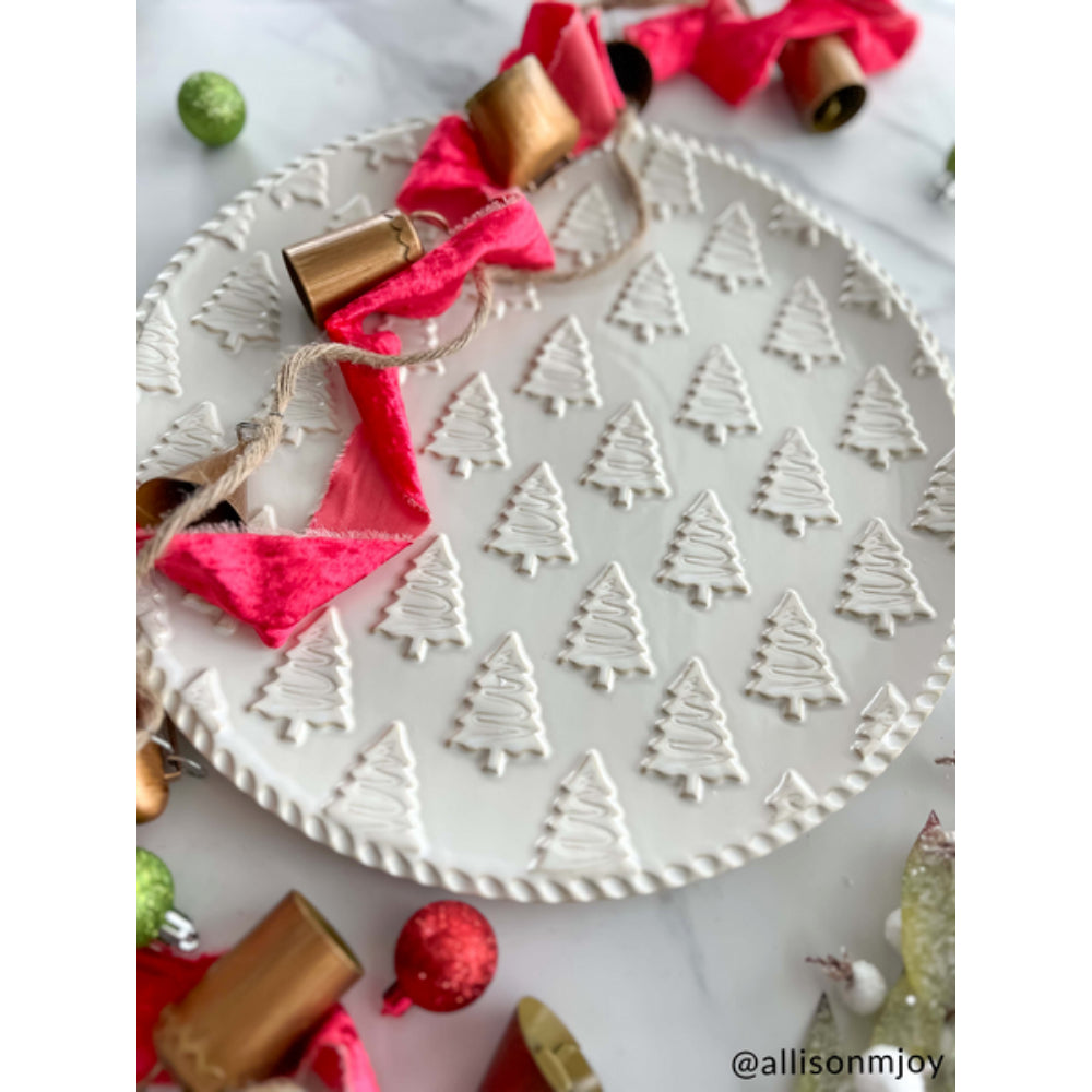 Mud Pie White Christmas Nested Platter Set