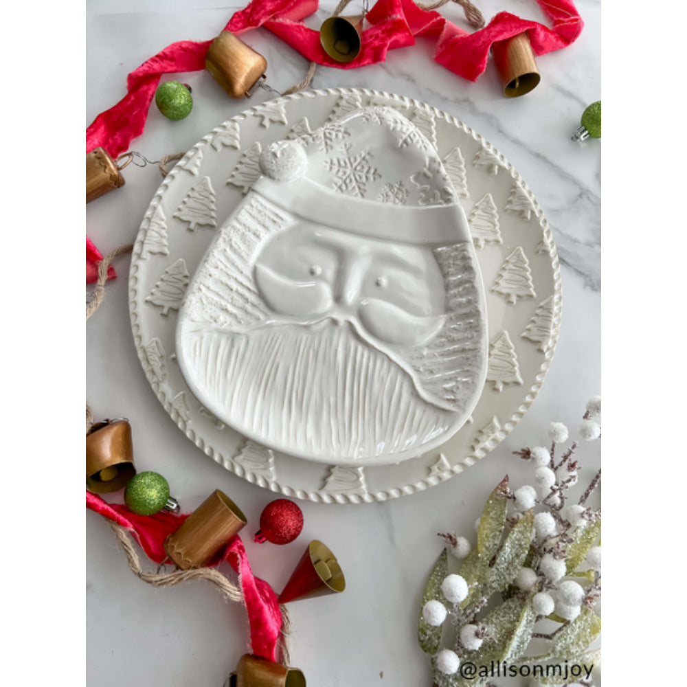 Mud Pie White Christmas Nested Platter Set